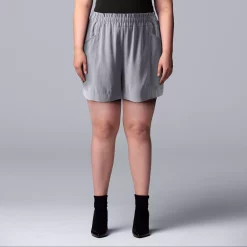 Plus Size Simply Vera Vera Wang High-Waisted Soft Shorts