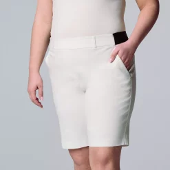 Plus Size Simply Vera Vera Wang City Twill Shorts