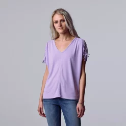Women's Simply Vera Vera Wang Ruched-Shoulder Dolman Tee