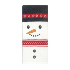 St. Nicholas Square® Snowman Face Jacquard Hand Towel