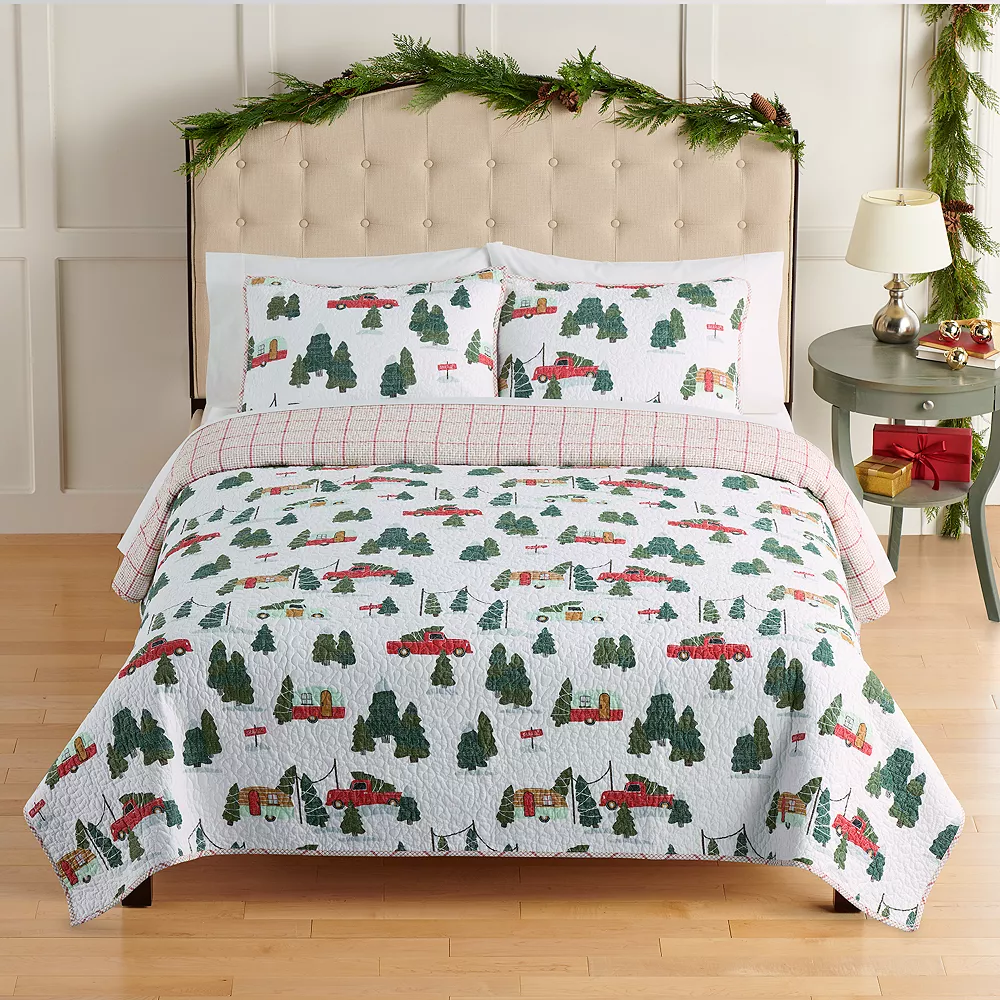 St. Nicholas Square® Holiday Trucks Printed Quilt Set with Shams