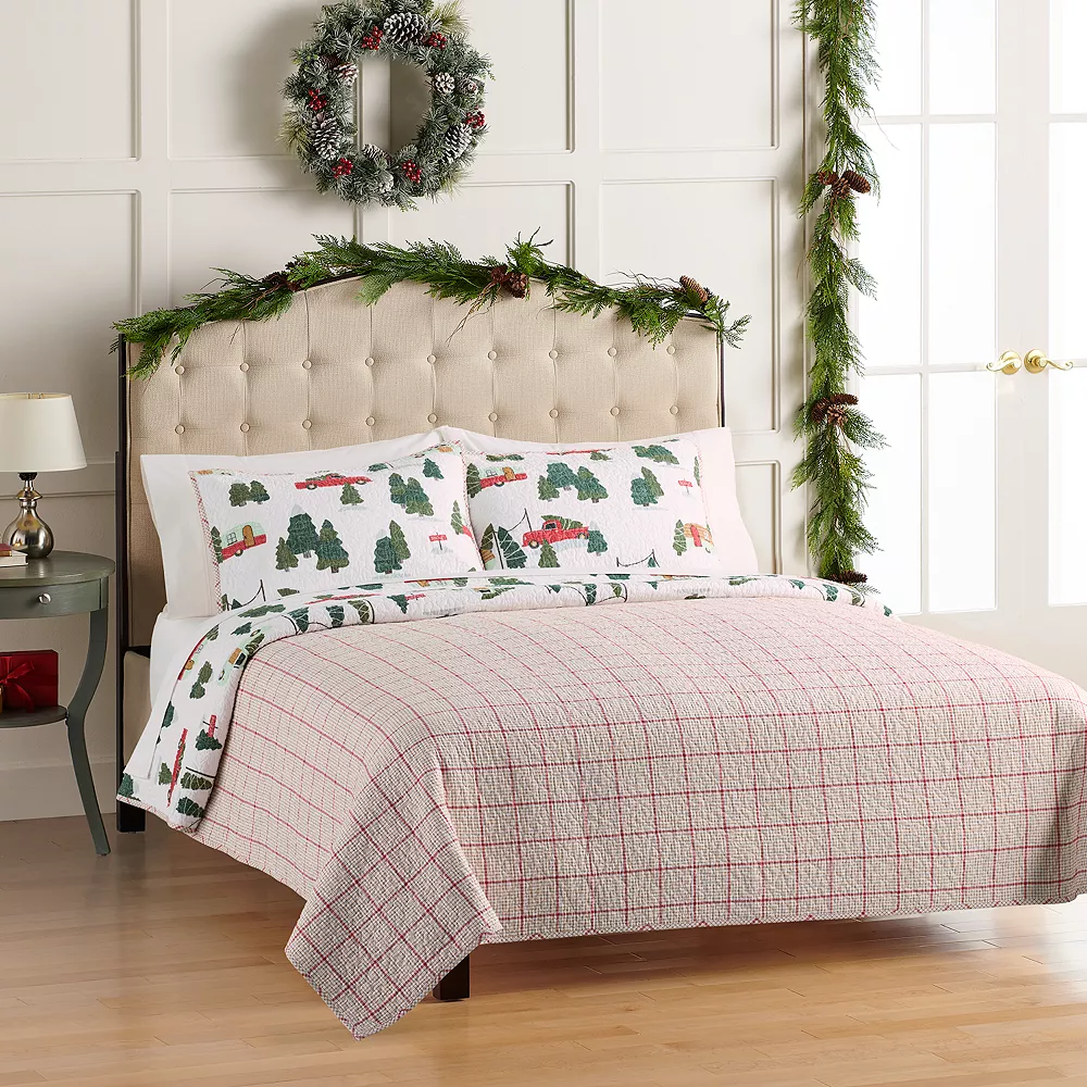St. Nicholas Square® Holiday Trucks Printed Quilt Set with Shams - Image 2