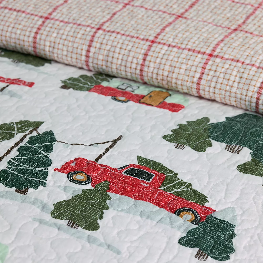 St. Nicholas Square® Holiday Trucks Printed Quilt Set with Shams - Image 3