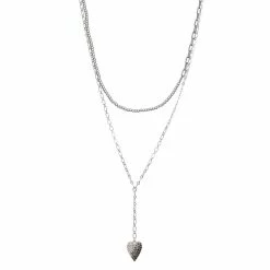 Simply Vera Vera Wang Silver Tone Heart Y Necklace