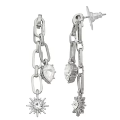 Simply Vera Vera Wang Silver Tone Linear Starburst Earrings